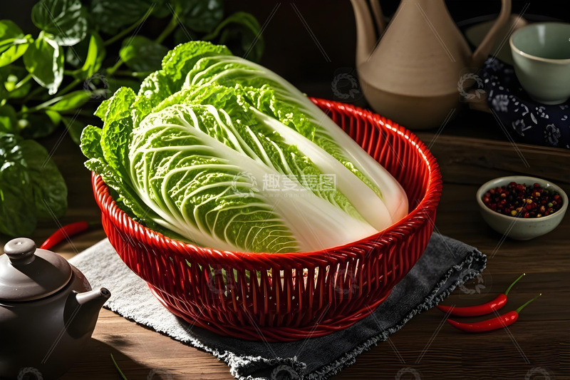 高清大图下载【趣麦麦图】-火锅食材之白菜叶