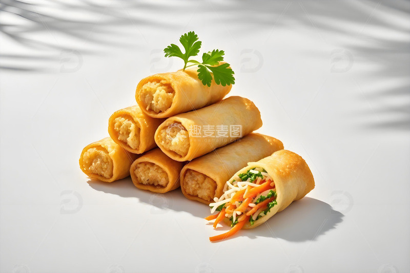 炸春卷美食摄影图2