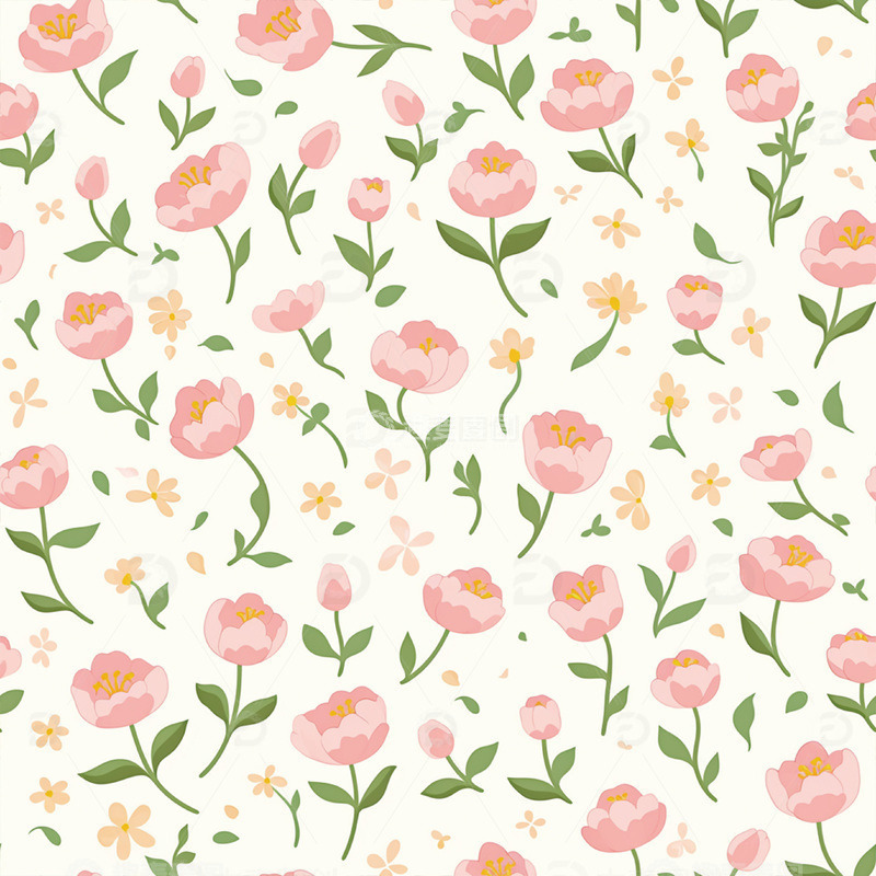 家纺花纹图案粉色花设计图