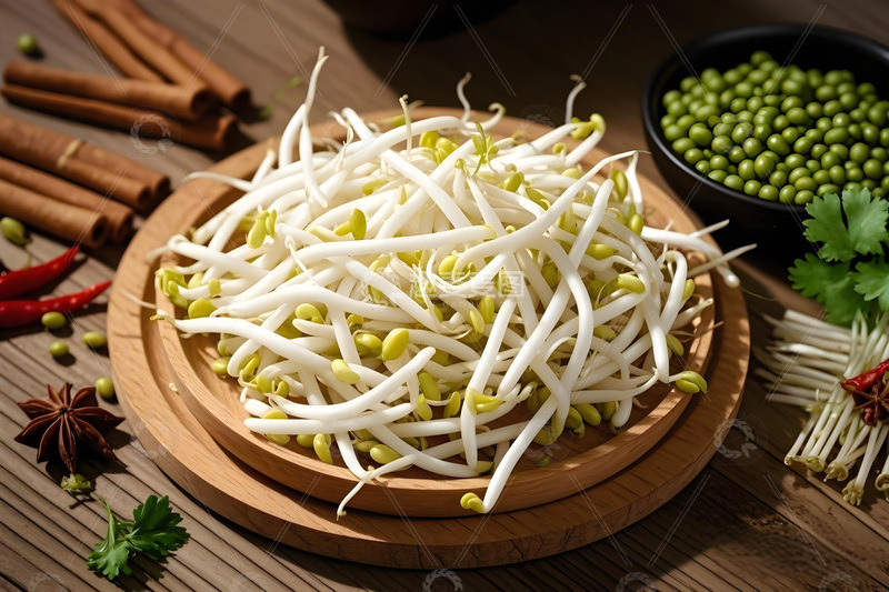 高清大图下载【趣麦麦图】火锅食材之豆芽1