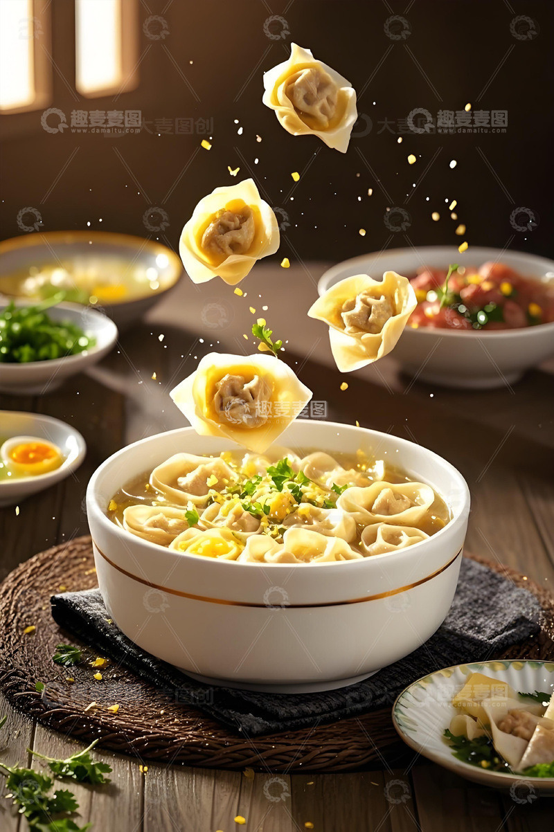 高清大图下载【趣麦麦图】馄饨云吞广告摄影图
