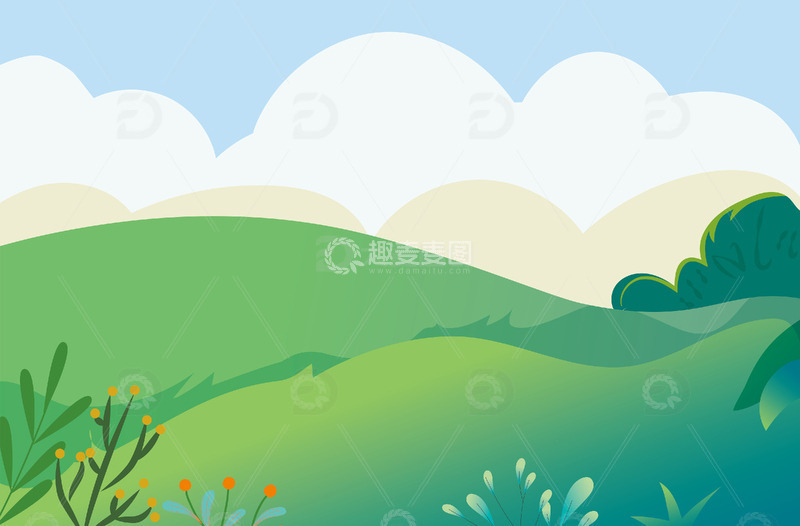 春天踏青立春露营插画海报背景