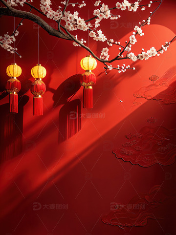 中国风红色喜庆新年背景17