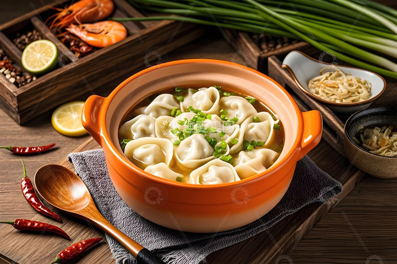 高清大图下载【趣麦麦图】清汤馄饨美食摄影图