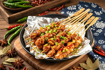 烧烤撸串美食摄影图