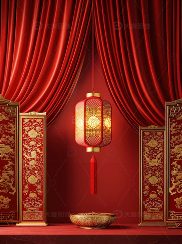 中国风红色喜庆新年背景20