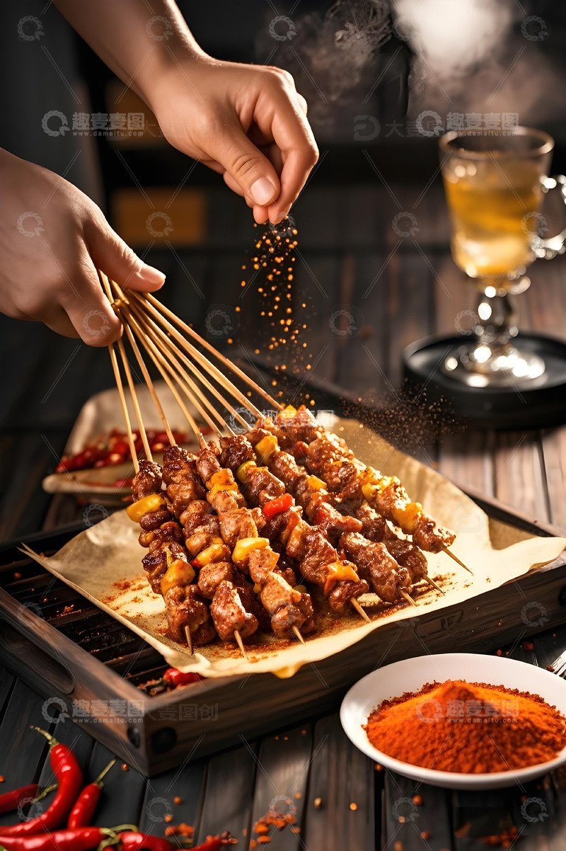 高清大图下载【趣麦麦图】烧烤撸串美食摄影图1