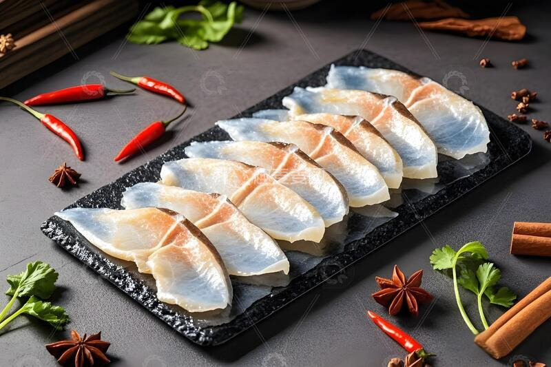 高清大图下载【趣麦麦图】火锅食材之鱼肉片