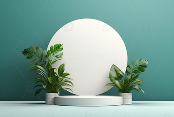 电商绿色盆栽平台背景