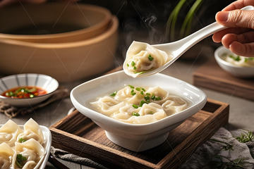 清汤馄饨美食摄影