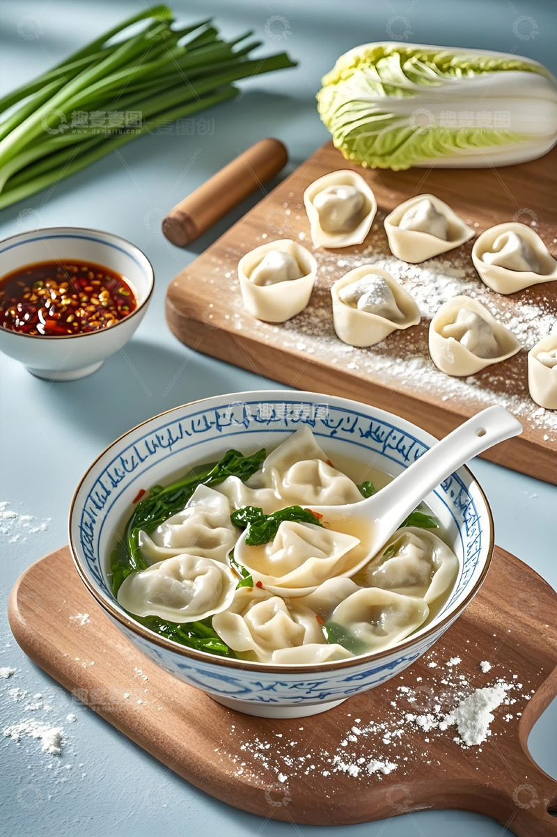 高清大图下载【趣麦麦图】排好的馄饨