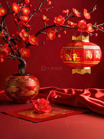 中国风红色喜庆新年背景21