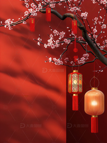 中国风红色喜庆新年背景24