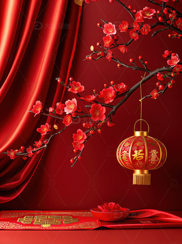 中国风红色喜庆新年背景28