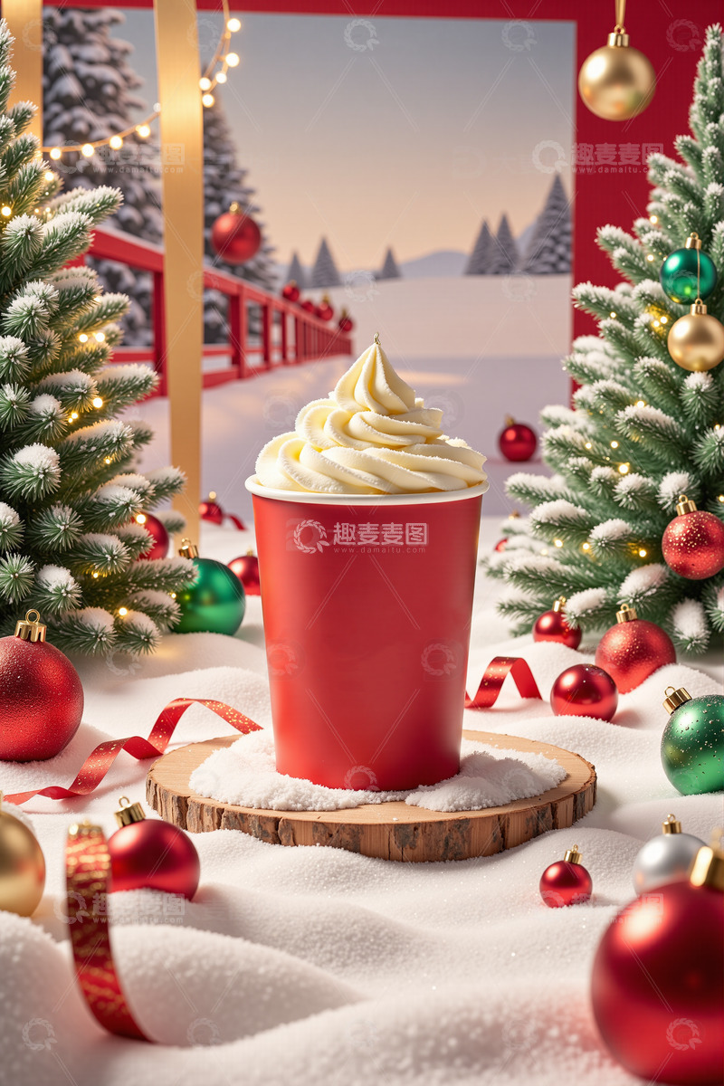 圣诞节奶茶冷饮摄影素材2