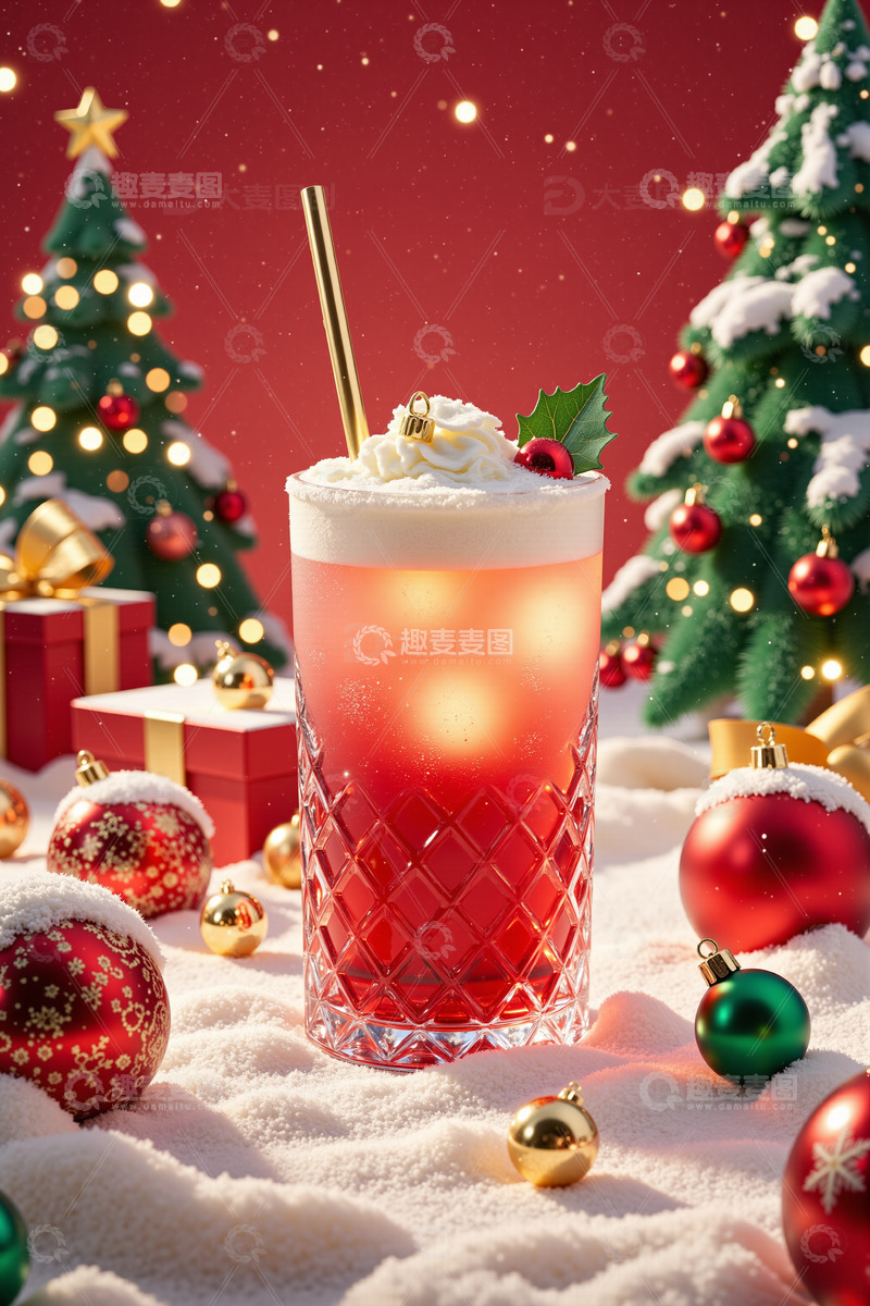 圣诞节奶茶冷饮摄影素材3
