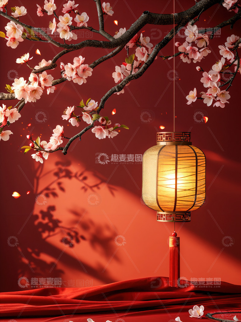 高清大图下载【趣麦麦图】中国风红色喜庆新年背景26