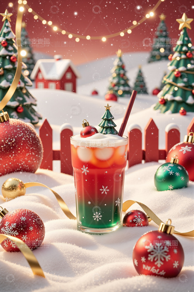 圣诞节奶茶冷饮摄影素材6
