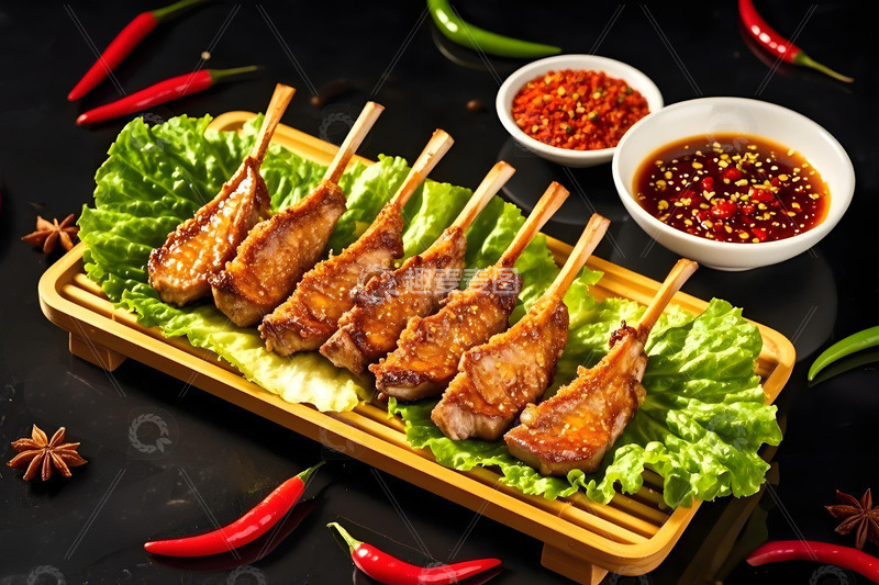 高清大图下载【趣麦麦图】美食摄影之烤羊排2