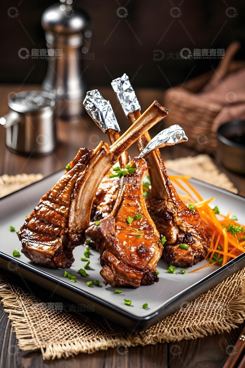 高清大图下载【趣麦麦图】美食摄影之烤羊排