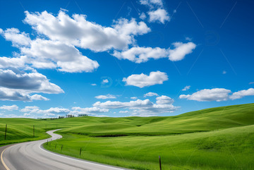 大草原上的公路风景