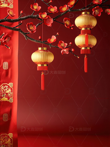 中国风红色喜庆新年背景27