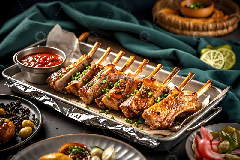高清大图下载【趣麦麦图】烤羊排摄影图1
