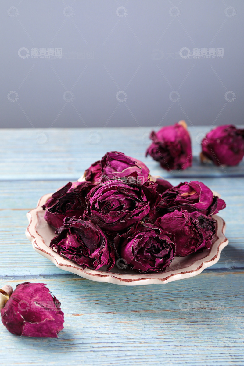 高清大图下载【趣麦麦图】墨红玫瑰花茶5