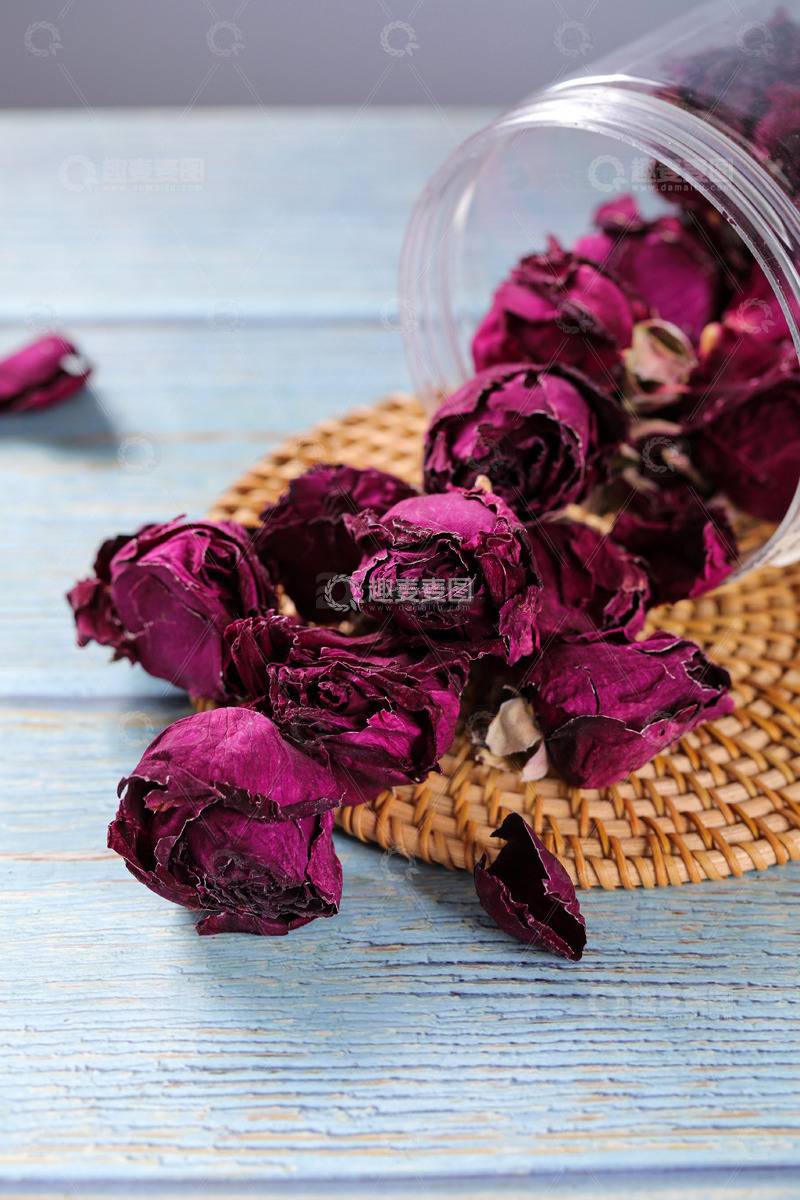 高清大图下载【趣麦麦图】墨红玫瑰花茶3