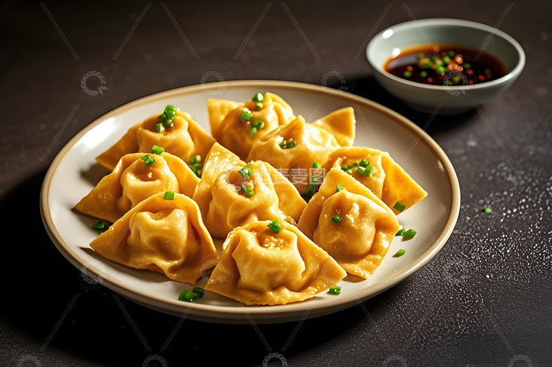 高清大图下载【趣麦麦图】脆皮馄饨美食摄影图