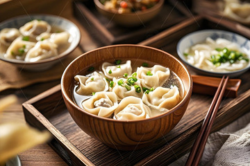 清汤馄饨美食摄影图1