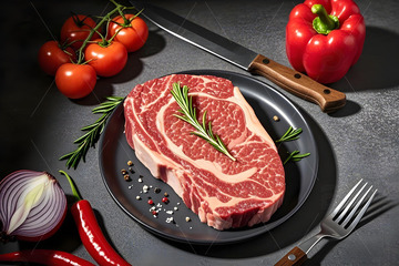 生鲜牛排肉类摄影图