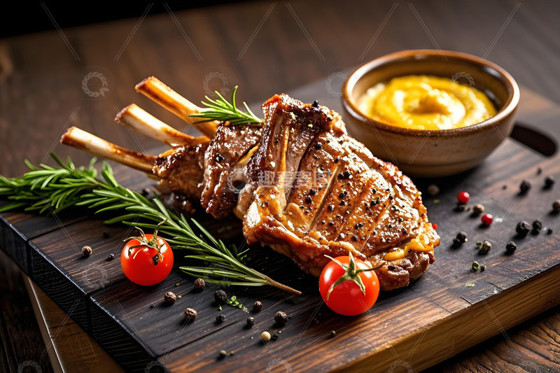 高清大图下载【趣麦麦图】烤羊排美食摄影图5