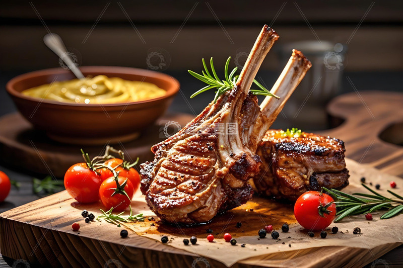 高清大图下载【趣麦麦图】烤羊排美食摄影图4