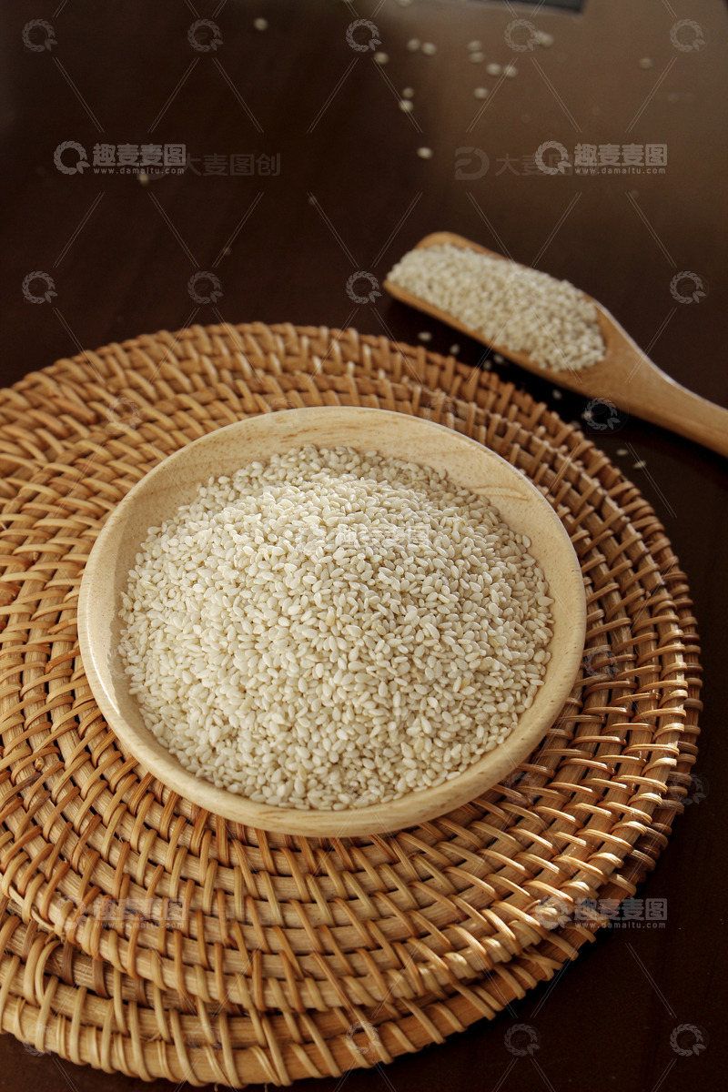 高清大图下载【趣麦麦图】白芝麻仁食材1