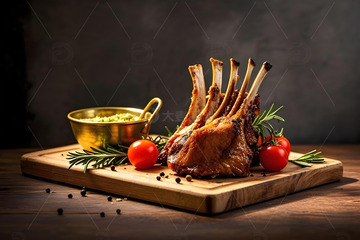 烤羊排美食摄影图2