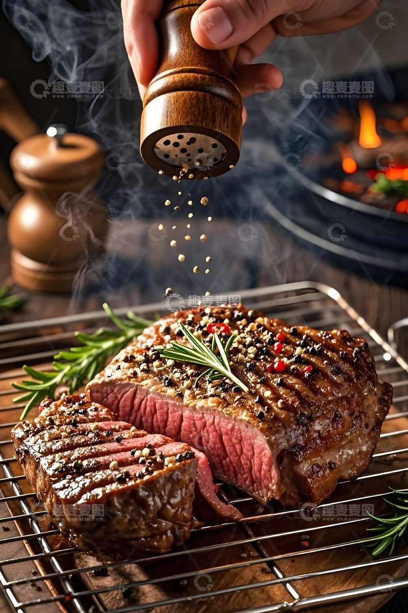 高清大图下载【趣麦麦图】美食摄影之烤牛排2