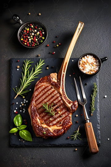 带骨肉眼牛排摄影