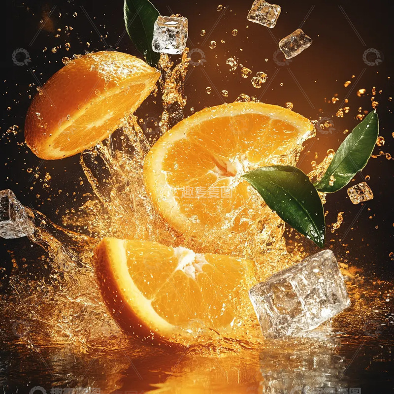 高清大图下载【趣麦麦图】橙子橙汁果汁爆炸图