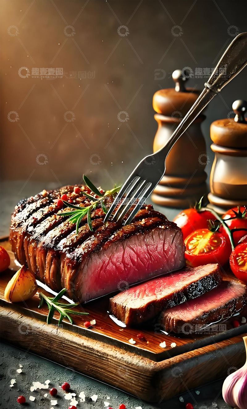 高清大图下载【趣麦麦图】牛排美食杂志封面摄影