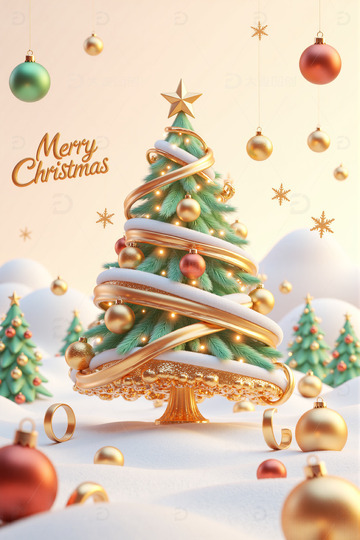 华丽圣诞树圣诞节背景素材10