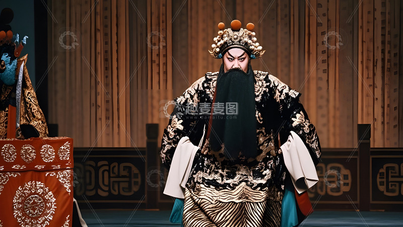 高清大图下载【趣麦麦图】京剧花脸表演文化中国风传统艺术