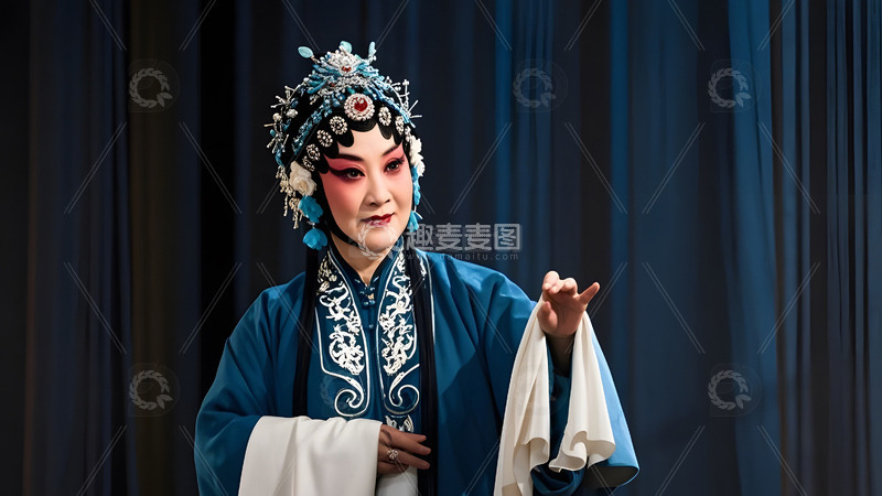 高清大图下载【趣麦麦图】京剧老旦表演文化中国风传统艺术