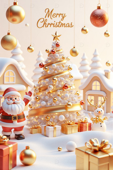 华丽圣诞树圣诞节背景素材4