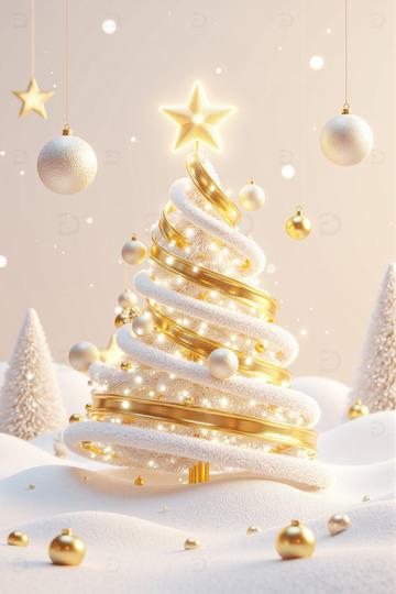 华丽圣诞树圣诞节背景素材6