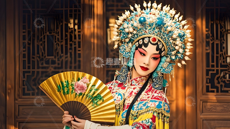 高清大图下载【趣麦麦图】京剧演员表演文化中国风戏剧演出