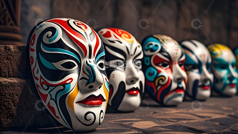 高清大图下载【趣麦麦图】京剧传统文化中国风戏剧演出道具