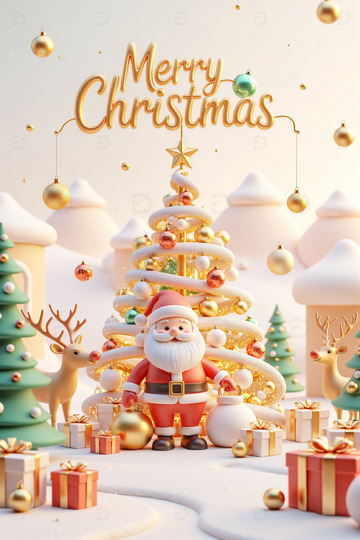 华丽圣诞树圣诞节背景素材3
