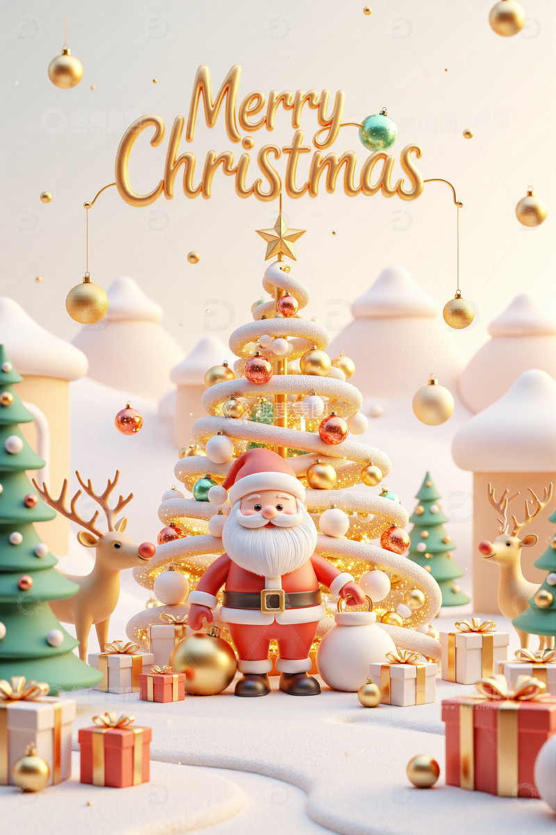 华丽圣诞树圣诞节背景素材3