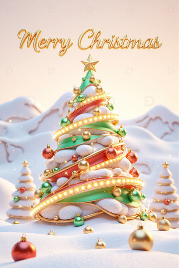 华丽圣诞树圣诞节背景素材8